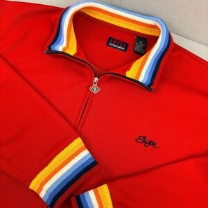 Enyce Mens XXL Red Full Zip Track Jacket Striped Trim Retro Hip‎ Hop Streetwear